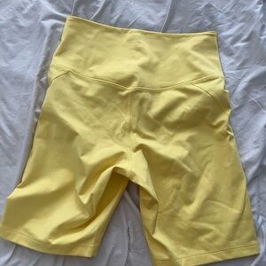 Girlfriend Collective Yellow High-Rise Bike Shorts (Lemon)
